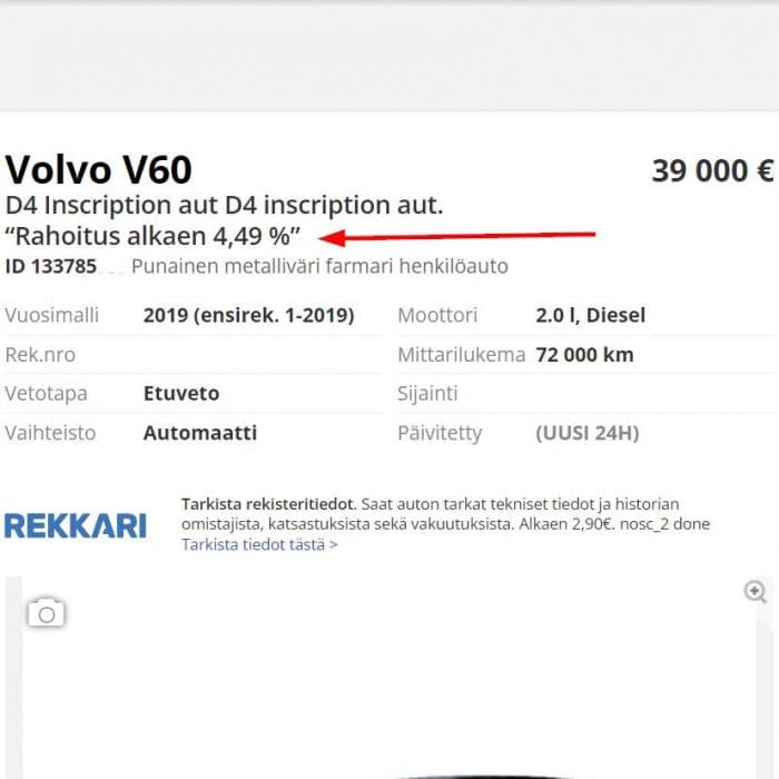 Oikein toteutettu ilmoitus - esimerkki 1